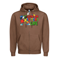 Chestnut Living an au-some life Autism Awareness Day Zipper Hoodie - FaDigitalArtStudio