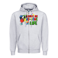 Heather Grey Living an au-some life Autism Awareness Day Zipper Hoodie - FaDigitalArtStudio