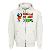 Oatmeal Heather Living an au-some life Autism Awareness Day Zipper Hoodie - FaDigitalArtStudio