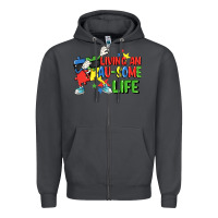 Smoke Living an au-some life Autism Awareness Day Zipper Hoodie - FaDigitalArtStudio