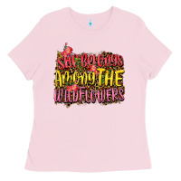 Bubblegum Pink she belongs among the wildflowers Ladies Tee - NancyCooperArtShop