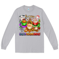 Moon Dust happy hallothanksmas coffee cups with ghost turkey Long Sleeve Tee - texasbilliewilder