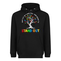 Black Why Fit In Autism Awareness Heavyweight Hoodie - CowhideDigitalArt