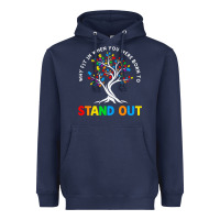 Navy Why Fit In Autism Awareness Heavyweight Hoodie - CowhideDigitalArt