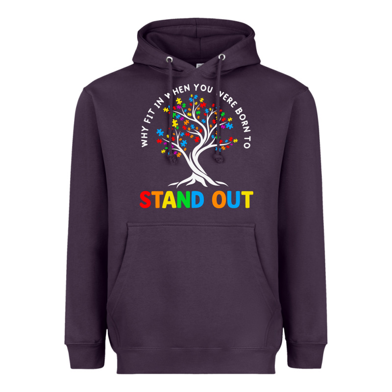 Why Fit In Autism Awareness Heavyweight Hoodie by CowhideDigitalArt | Teevron