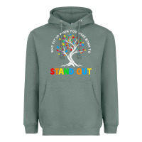 Sage Why Fit In Autism Awareness Heavyweight Hoodie - CowhideDigitalArt