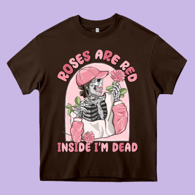 Roses Are Red Inside I'm Dead Heavy Core Tee Designed By Maliassmallbusiness