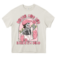 Cream roses are red inside i'm dead Heavy Core Tee - MaliasSmallBusiness