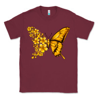 Burgundy childhood cancer butterfly Classic Tee - Jasminsmagicworld