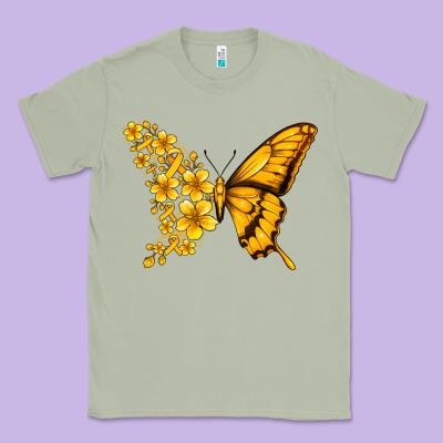 Childhood Cancer Butterfly Classic Tee Designed By Jasminsmagicworld