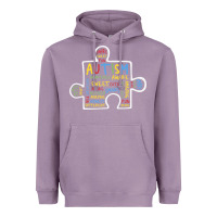 Lavender Autism Puzzle Piece Words Autistic Heavyweight Hoodie - CowhideDigitalArt