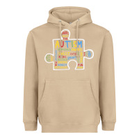 Mushroom Autism Puzzle Piece Words Autistic Heavyweight Hoodie - CowhideDigitalArt