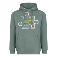 Sage Autism Puzzle Piece Words Autistic Heavyweight Hoodie - CowhideDigitalArt