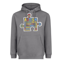 Storm Autism Puzzle Piece Words Autistic Heavyweight Hoodie - CowhideDigitalArt