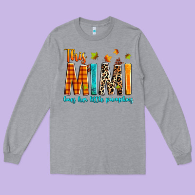 This Mimi Loves Her Little Pumpkins Long Sleeve Tee Designed By Texasbilliewilder