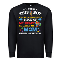 Black LIL Autism Mom Premium Sweatshirt - CowhideDigitalArt