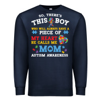 Navy LIL Autism Mom Premium Sweatshirt - CowhideDigitalArt
