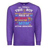 Purple LIL Autism Mom Premium Sweatshirt - CowhideDigitalArt