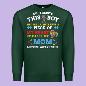 Lil Autism Mom Premium Sweatshirt Designed By Cowhidedigitalart