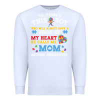 White LIL Autism Mom Premium Sweatshirt - CowhideDigitalArt