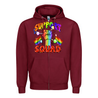 Burgundy support squad pride Zipper Hoodie - FaDigitalArtStudio