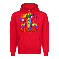 Red support squad pride Zipper Hoodie - FaDigitalArtStudio