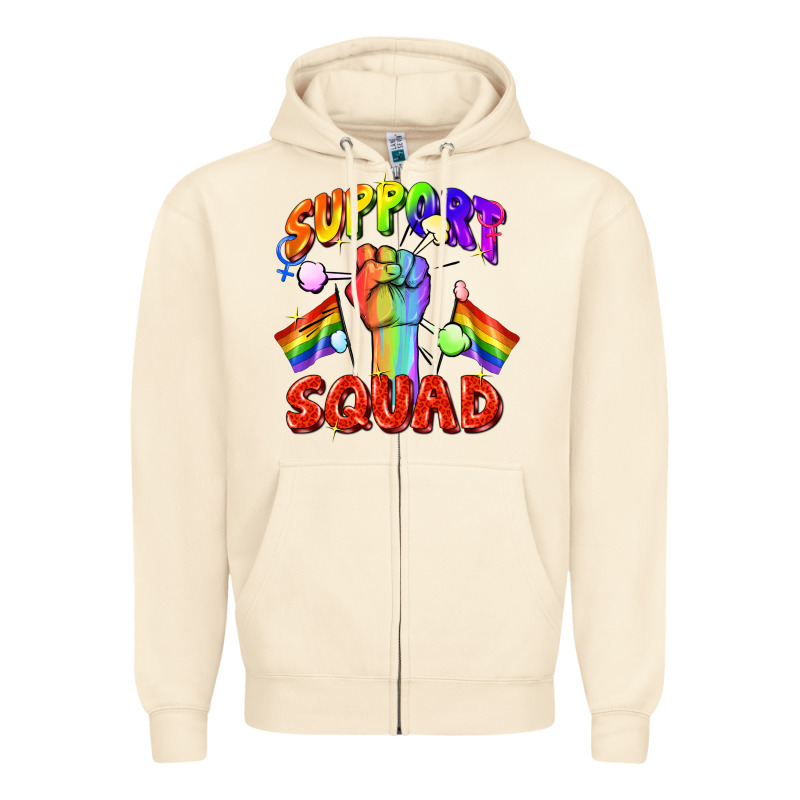 Support Squad Pride Zipper Hoodie by FaDigitalArtStudio | Teevron