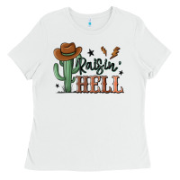White raisin hell cowboy cactus Ladies Tee - MaliasSmallBusiness