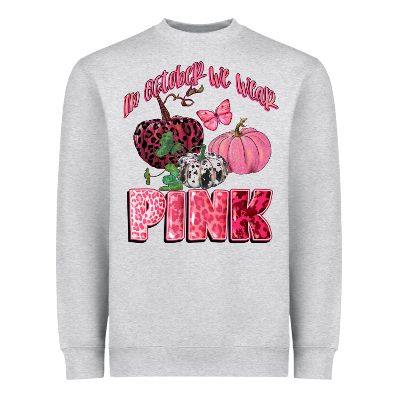 In October We Wear Pink Heavyweight Sweatshirt by CowGirlArtShop | Teevron