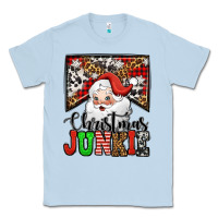 Dusty Blue Christmas junkie Santa Claus Classic Tee - Jasminsmagicworld