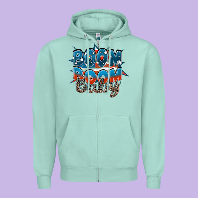 Boom Boom Baby Zipper Hoodie Designed By Fadigitalartstudio