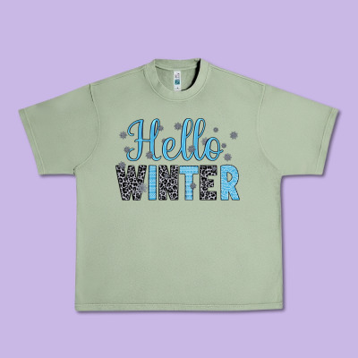 Hello Winter Urban Heavy Tee Designed By Jahusdesignshop