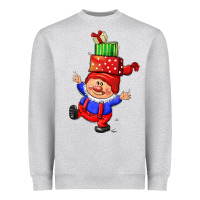 Heather Grey cute christmas gnome Heavyweight Sweatshirt - CowGirlArtShop