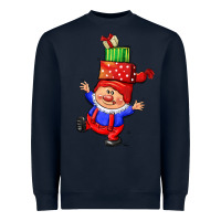 Navy cute christmas gnome Heavyweight Sweatshirt - CowGirlArtShop