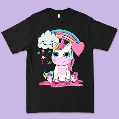 Cute Unicorn And Rainbow Premium Tee Designed By Nancycooperartshop