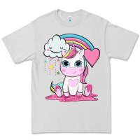 Dove Grey cute unicorn and rainbow Premium Tee - NancyCooperArtShop