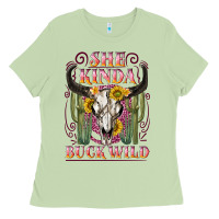 Matcha she kinda buck wild with bull skull Ladies Tee - NancyCooperArtShop
