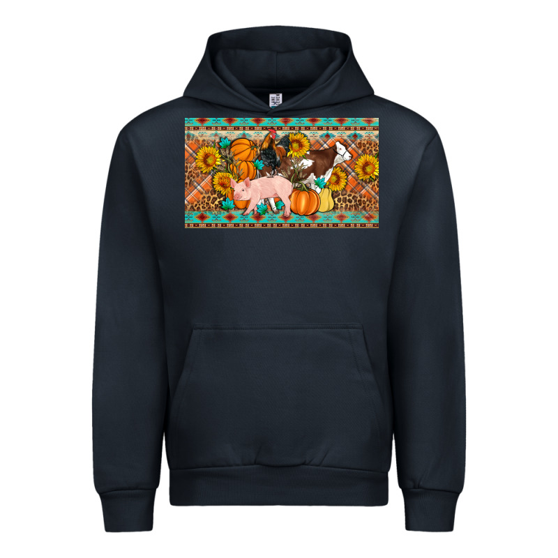 Fall Farm Animals Cow Pig Rooster Urban Hoodie by Artiststas | Teevron