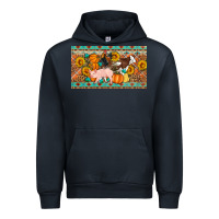 Navy Fall farm animals cow pig rooster Urban Hoodie - Artiststas
