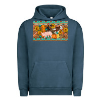Pigment Midnight Navy Fall farm animals cow pig rooster Urban Hoodie - Artiststas