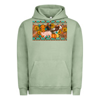 Pigment Oil Green Fall farm animals cow pig rooster Urban Hoodie - Artiststas