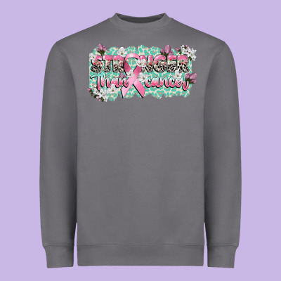 Stronger Than Cancer Cancer Awareness Heavyweight Sweatshirt Designed By Cowgirlartshop