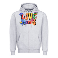 Heather Grey Love wins Zipper Hoodie - FaDigitalArtStudio