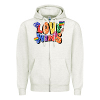 Oatmeal Heather Love wins Zipper Hoodie - FaDigitalArtStudio