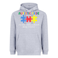 Heather Grey Autistic Pride Autism Awareness Heavyweight Hoodie - CowhideDigitalArt