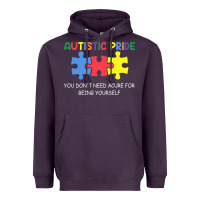 Plum Autistic Pride Autism Awareness Heavyweight Hoodie - CowhideDigitalArt