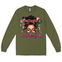 Army Green Small business messy bun Long Sleeve Tee - texasbilliewilder