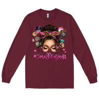 Burgundy Small business messy bun Long Sleeve Tee - texasbilliewilder