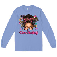 Colony Blue Small business messy bun Long Sleeve Tee - texasbilliewilder