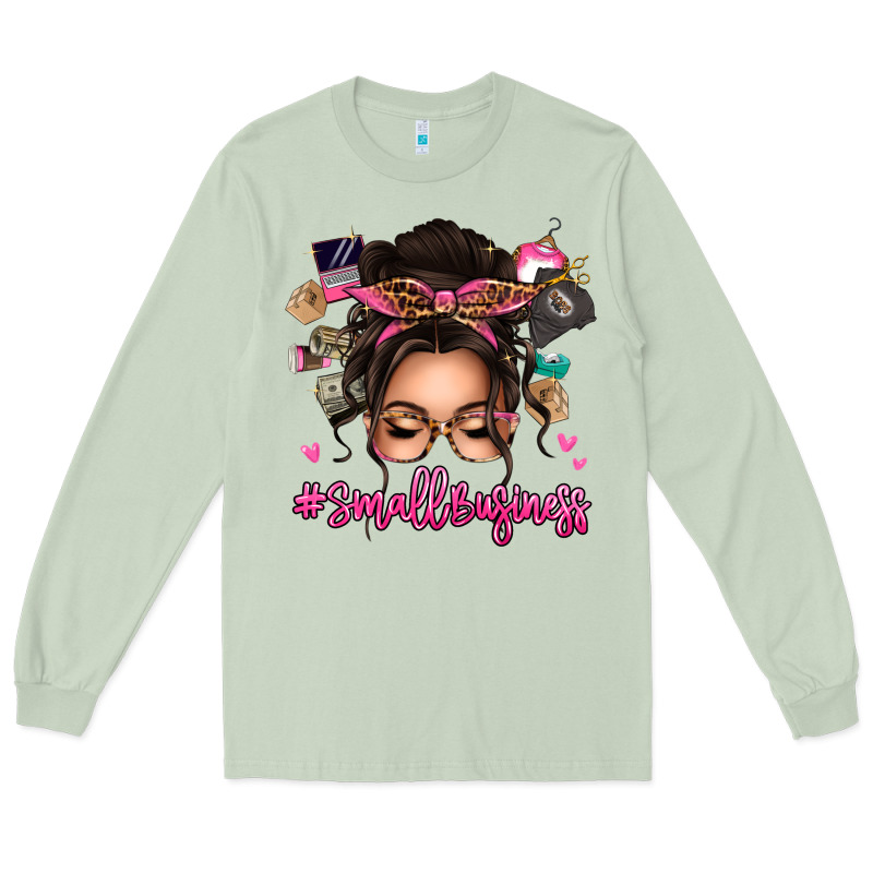 Small Business Messy Bun Long Sleeve Tee by texasbilliewilder | Teevron